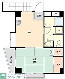 誠ビル 1DKの間取図画像