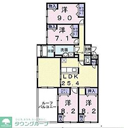 アドラブール 4LDKの間取図画像