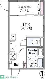 西東京市保谷町6丁目アパート 1LDKの間取図画像