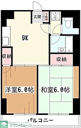 市川マンション 2DKの間取図画像