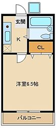 ファームヒル 1Kの間取図画像