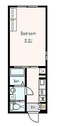 グランコレフ吉祥寺本町 1Kの間取図画像