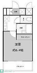 プルメリア 1Kの間取図画像