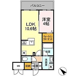 京急本線 花月総持寺駅 徒歩4分の賃貸マンション 7階1LDKの間取り