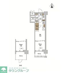 RJRプレシア蒲田 1DKの間取図画像