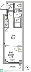 ハーモニーレジデンス馬込 1LDKの間取図画像