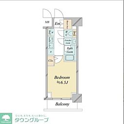 ドゥーエ新横浜 1Kの間取図画像