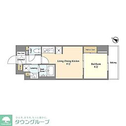 ドゥーエ横濱鶴見 1LDKの間取図画像