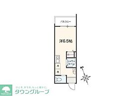 MELLAS小島新田 ワンルームの間取図画像