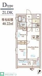 Brillia ist 洗足池の杜 2LDKの間取図画像