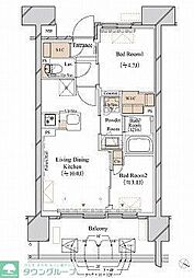 ブランシエスタ新丸子リバーフロント 2LDKの間取図画像