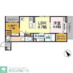 D-Bloom Court 1SLDKの間取図画像