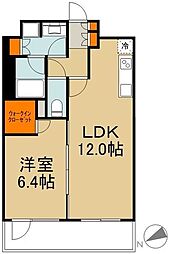 カスタリア鶴見 1LDKの間取図画像