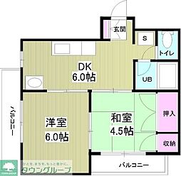 クレイン.K 2DKの間取図画像
