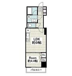 パークアクシス横濱関内スクエア 1LDKの間取図画像