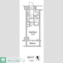 プラウドフラット蒲田2 1Kの間取図画像