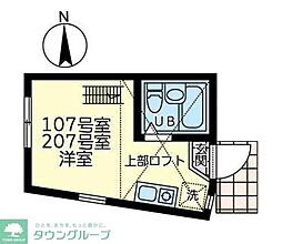 ユナイト小田栄ステルスアンポート ワンルームの間取図画像