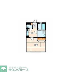 アクシオン幸 1Kの間取図画像