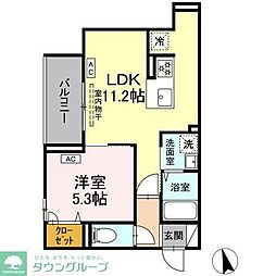 DBless横濱赤門通り 1LDKの間取図画像