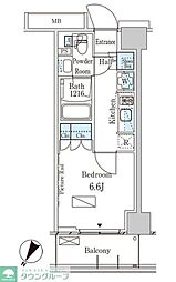 ParkAxis横濱大通り公園 1Kの間取図画像