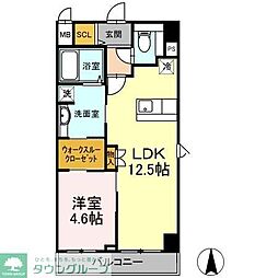 セレース川崎大師 1LDKの間取図画像