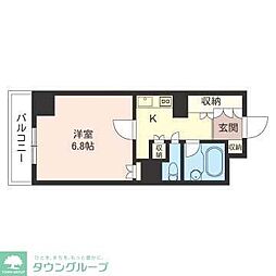 エスティメゾン川崎 1Kの間取図画像