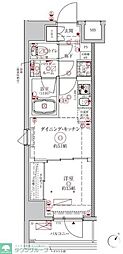クレイシアIDZ川崎ザ・テラス 1DKの間取図画像