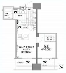 パークハビオ武蔵小山 1LDKの間取図画像