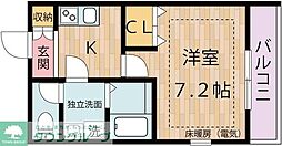 リュミエールI 1Kの間取図画像