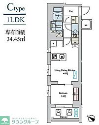 Brillia ist 洗足池の杜 1LDKの間取図画像
