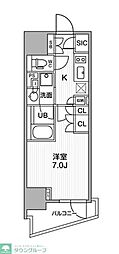 シーズンフラッツ大井町 1Kの間取図画像