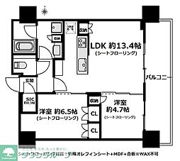 ザ・ヨコハマフロントタワー 2LDKの間取図画像