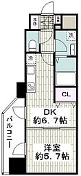 リヴシティ横濱新川町弐番館 1DKの間取図画像