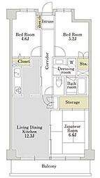 アーバンパーク三ツ池公園ウイングS 3LDKの間取図画像