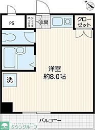 リエス川崎 ワンルームの間取図画像