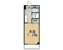 JR南武線 武蔵新城駅 徒歩8分の賃貸マンション 5階1Kの間取り