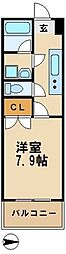 ヴェルドミール 1Kの間取図画像