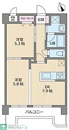 コンフォート・エティ 2DKの間取図画像