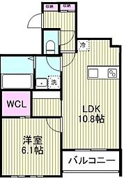 SOLANA I 1SLDKの間取図画像