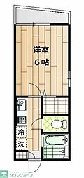 サニーハイムK 1Kの間取図画像
