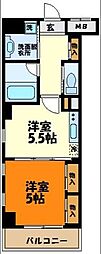 レジディア武蔵小杉 1DKの間取図画像