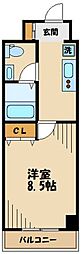KDXレジデンス溝の口 1Kの間取図画像
