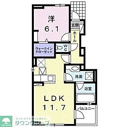 JR東海道本線 鴨宮駅 バス7分 中里下車 徒歩5分の賃貸アパート 1階1LDKの間取り
