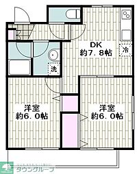 メゾン高田 2DKの間取図画像