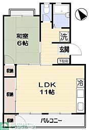 アベニュー原宿 1LDKの間取図画像