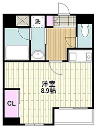 グラニットハイム 1Kの間取図画像