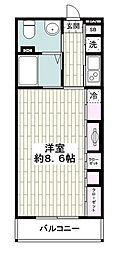リブリ・平塚 1Kの間取図画像