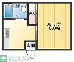 高田ハウス 1Kの間取図画像