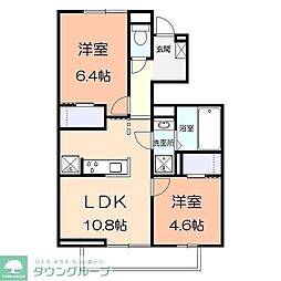 ソレイユ湘南太平台A 2LDKの間取図画像