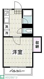 笠間ハイツN 1Kの間取図画像